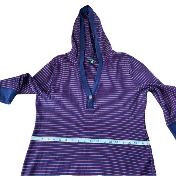 LRL Ralph Lauren Hoodie Sweater Striped Dress Sz XLARGE - Picture 7 of 12